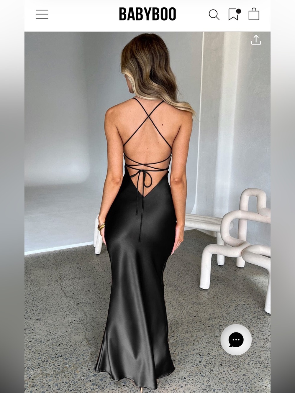 Malika Black Satin Strappy Dress - Babyboo